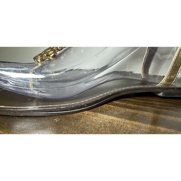 Diane Von Furstenberg Gold Brown Flat‎ Thong Sandals Ankle Strap Women's 8.5 - Picture 7 of 13